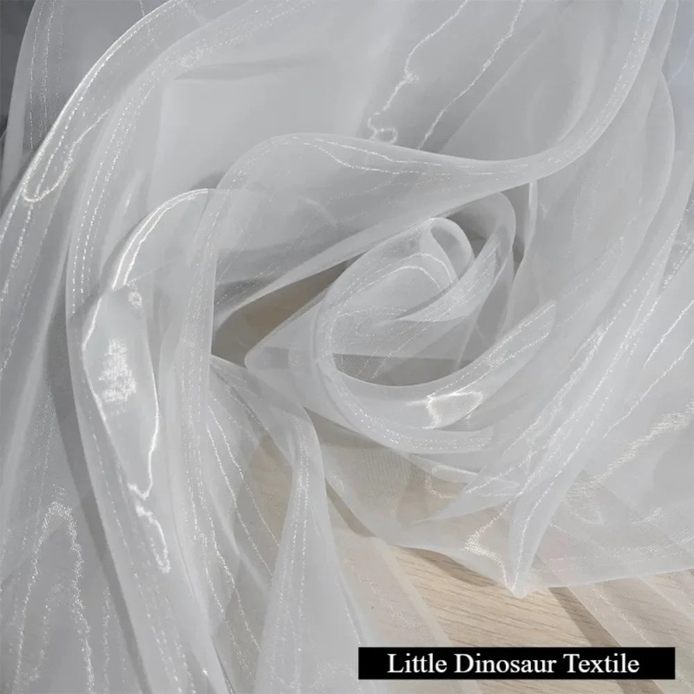 High-density Yarn Organza Fabric 5050 Matte Brocade Polyester Glass Yarn Dress Wedding Dress Women's Fabric Home Handmade