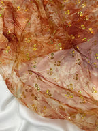 Misty Gradient Dyed Sequins Organza Fabric - Chiffon Material 140cm