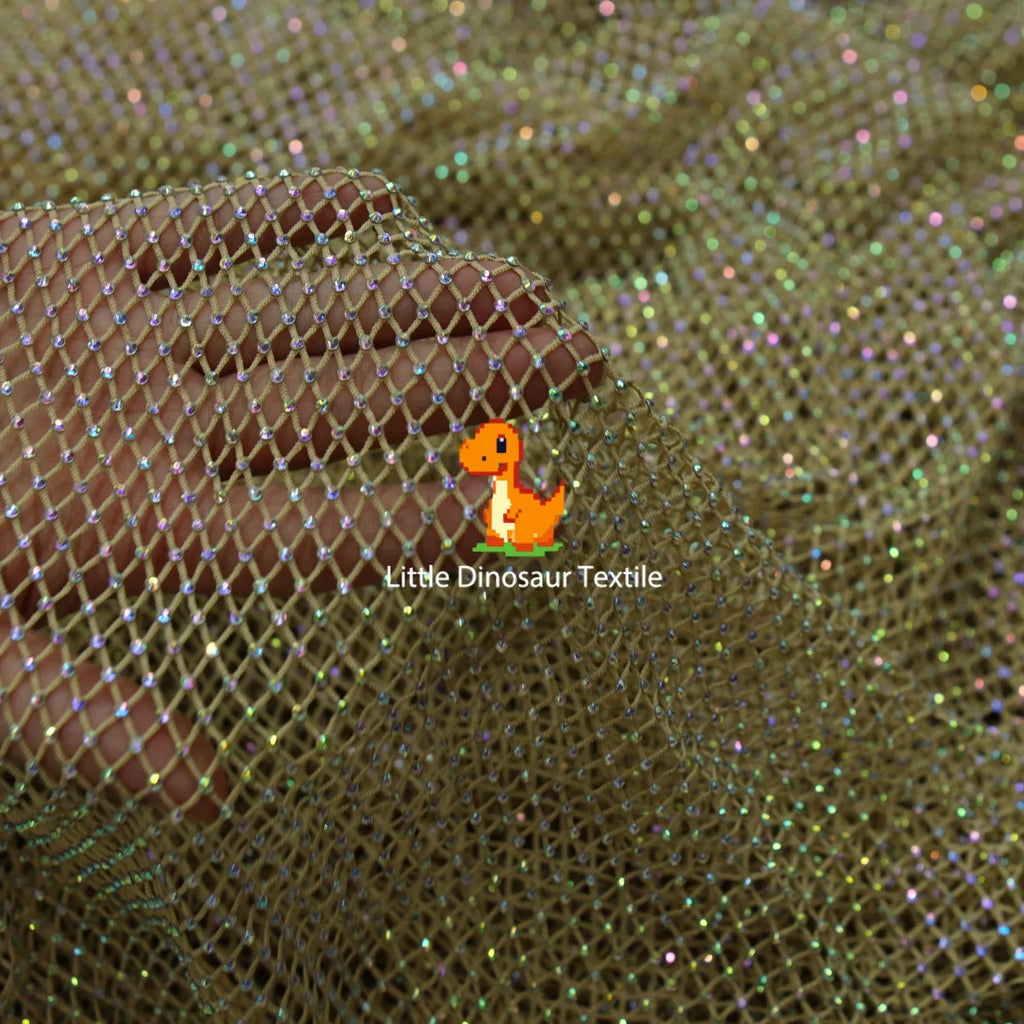 Tela de malla color albaricoque intenso con diseño de diamantes para decoraciones de fondos de cosplay y accesorios de diseño, material transpirable para bricolaje