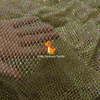 Tela de malla color albaricoque intenso con diseño de diamantes para decoraciones de fondos de cosplay y accesorios de diseño, material transpirable para bricolaje