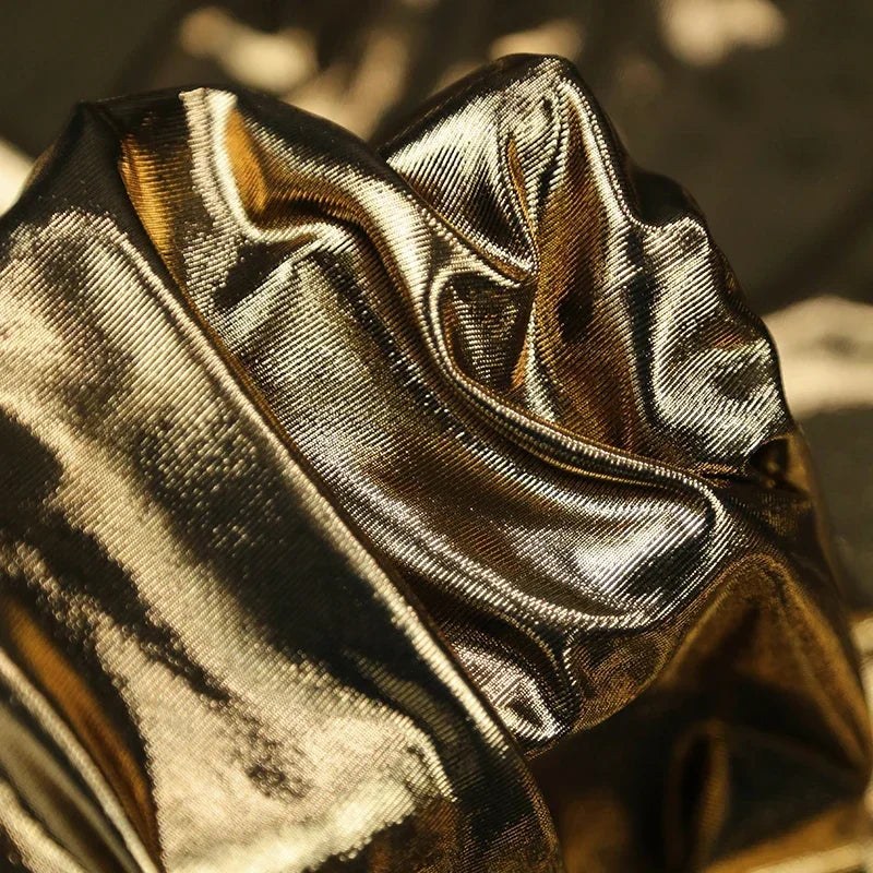 قماش سباندكس ناعم مطبوع عليه بالحرارة - مادة مرنة معدنية لأزياء الرقص بطول 150 سم