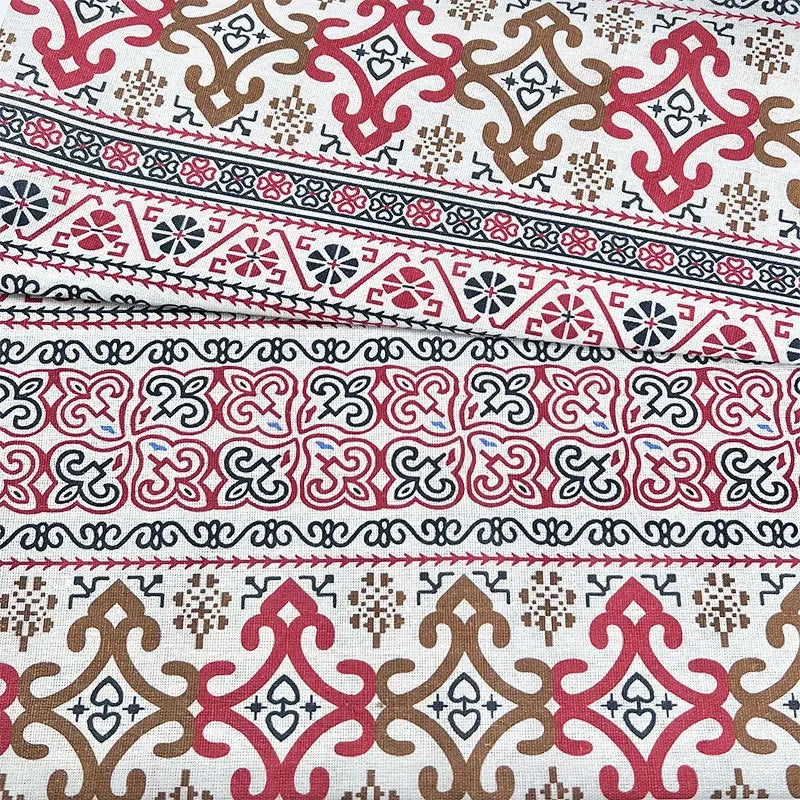 Cotton Linen Ethnic Style Fabric Decorative Material For DIY Tablecloth Curtain Sofa Pillowcase Home Textile Fabric