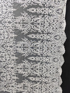 Tela de malla de encaje bordado blanco crudo de alta gama, diseño de vestidos de novia hechos a mano, accesorios de bricolaje, telas de decoración de ropa