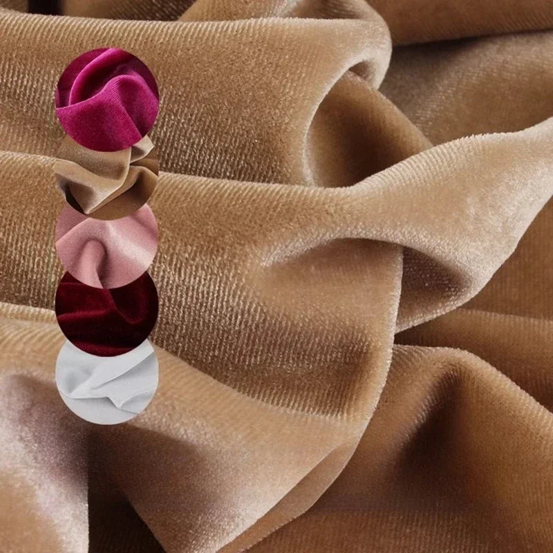 High Quality Velvet Solid Color Elastic Fabric - Luxurious Material 150cm