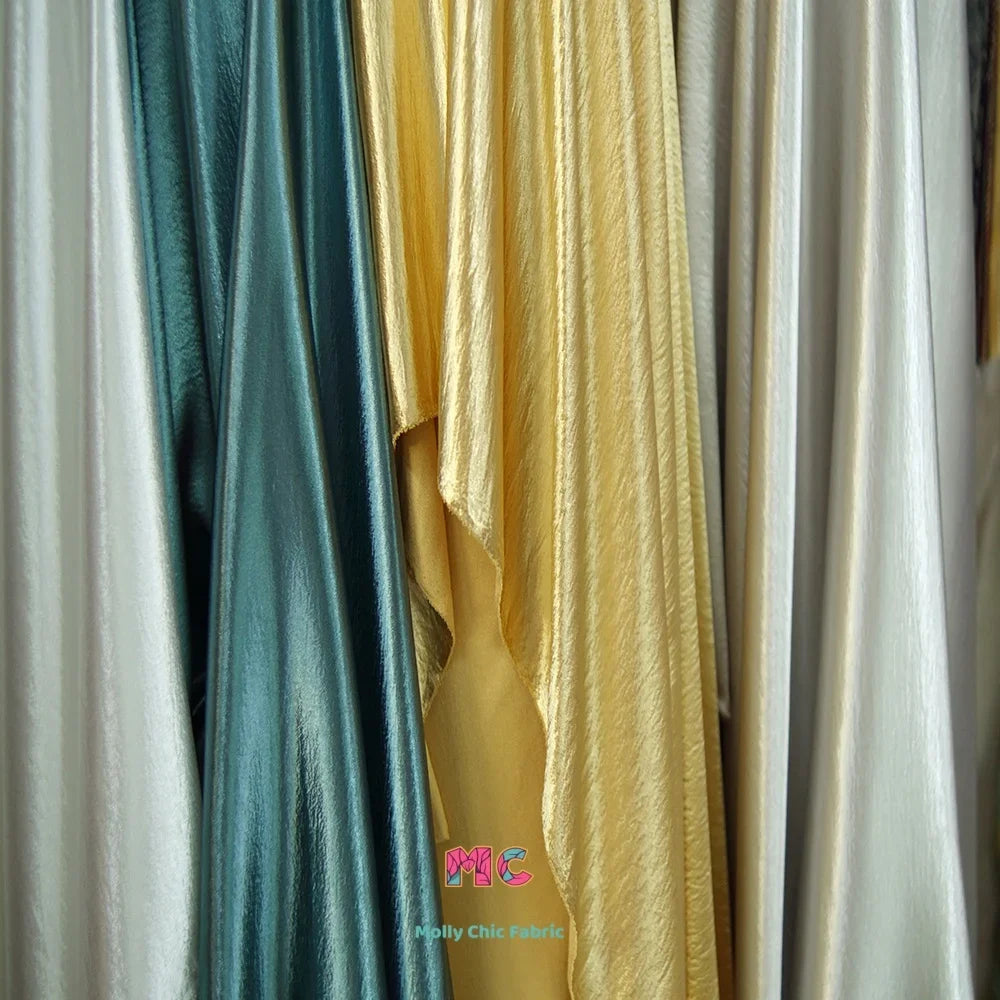 Sparkling Satin Snowflake Fabric - Double Crepe Material 150cm