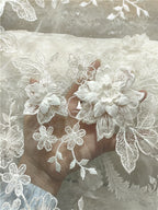 Hilo tridimensional 3D de alta calidad, bordado artesanal, para vestido de novia, ropa, pañuelo, materiales auxiliares, hojas