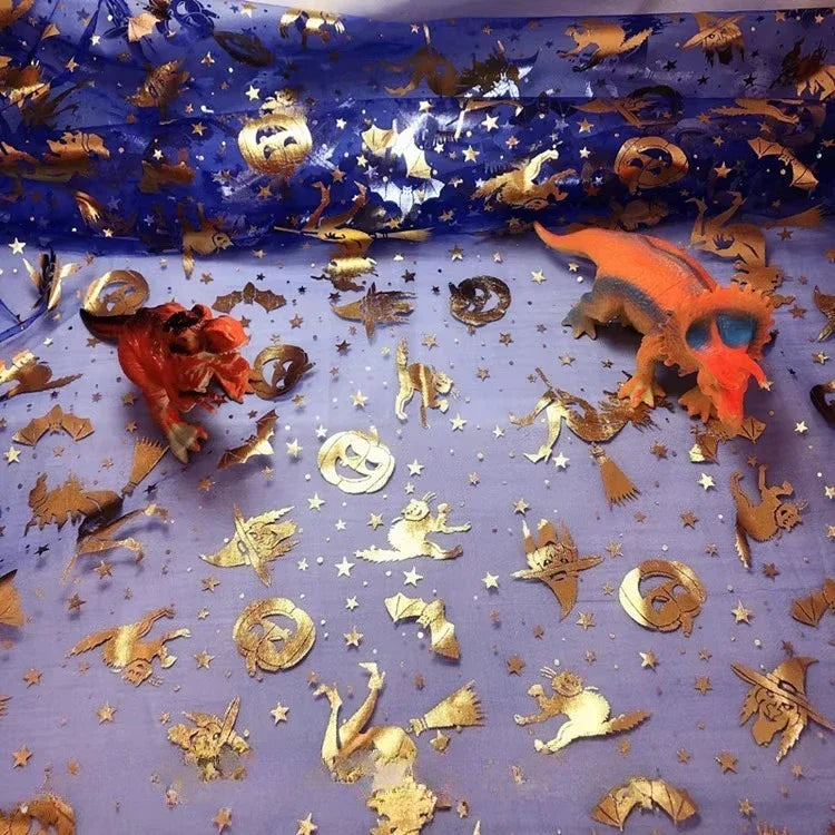 شبكة شفافة مطبوعة على شكل شبكة عنكبوتية لتزيين ملابس الأطفال في الهالوين