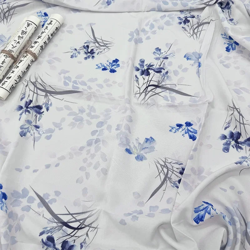 قماش قطني كتان مطبوع بنمط زهور فنية مرسومة بالزيت لخياطة غطاء الطاولة والستائر والديكور الداخلي