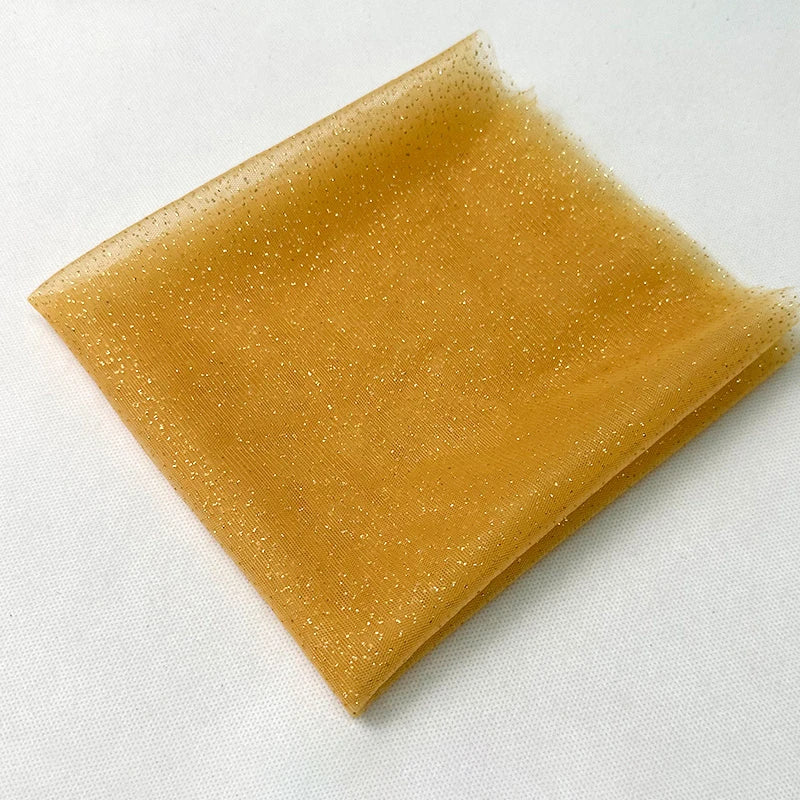 High Quality Thickened Soft Mesh Fabric Gold Spray Silver Flash Yarn for Fashion Wedding Dresses DIY Gown Decorative Fabric