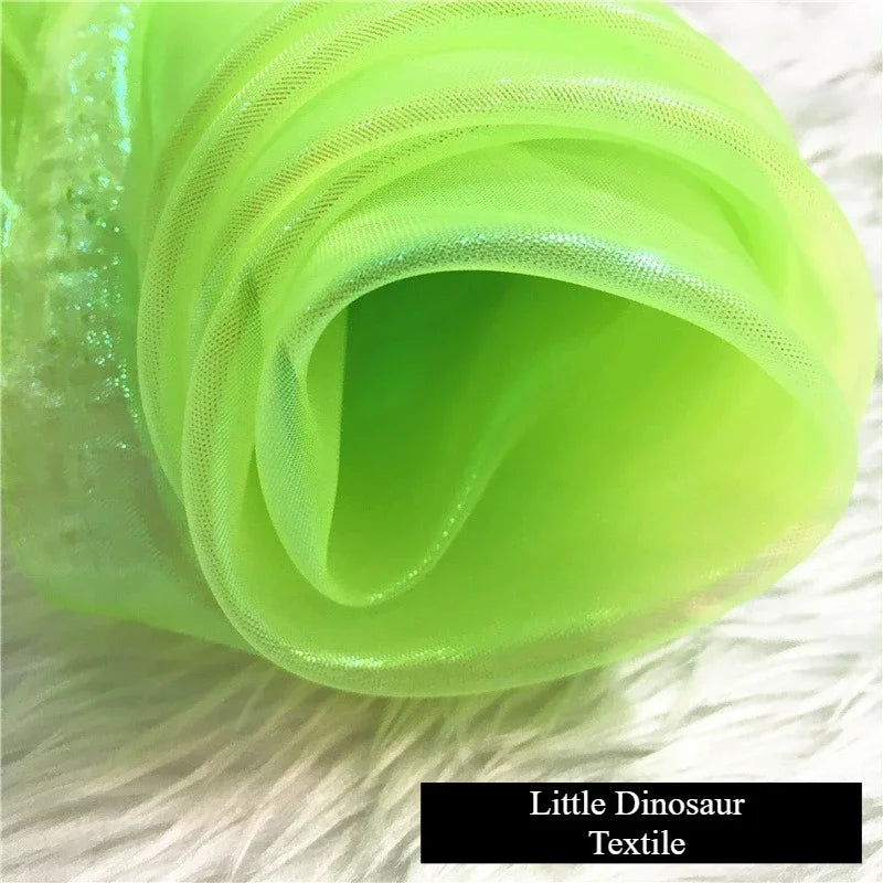 شبكة سيمفونية مشفرة، خيوط زجاجية، نسيج مسطح ملون، خيوط حرير لامعة، ملابس، ديكورات زفاف، ملابس أطفال، قماش زفاف