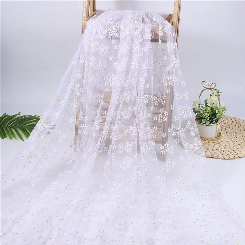 قماش شبكي ناعم مطبوع بمعجون الجل مناسب لفساتين الشيفون وأزياء المسرح وملابس الأطفال والديكور