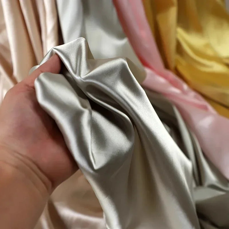 قماش حرير ساتان مرن - مادة ناعمة لامعة 145 سم