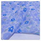 قماش قطني بملمس الفقاعات الزهرية الزرقاء - مادة ناعمة وجيدة التهوية