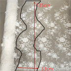 3D Leaf Embroidered Lace Fabric - Dimensional for Bridal & Accessories