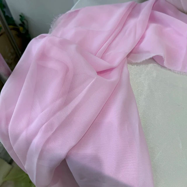 قماش شيفون للفساتين والتنانير والقمصان والملابس والديكورات ومشاريع الخياطة اليدوية، باللون الوردي والأرجواني