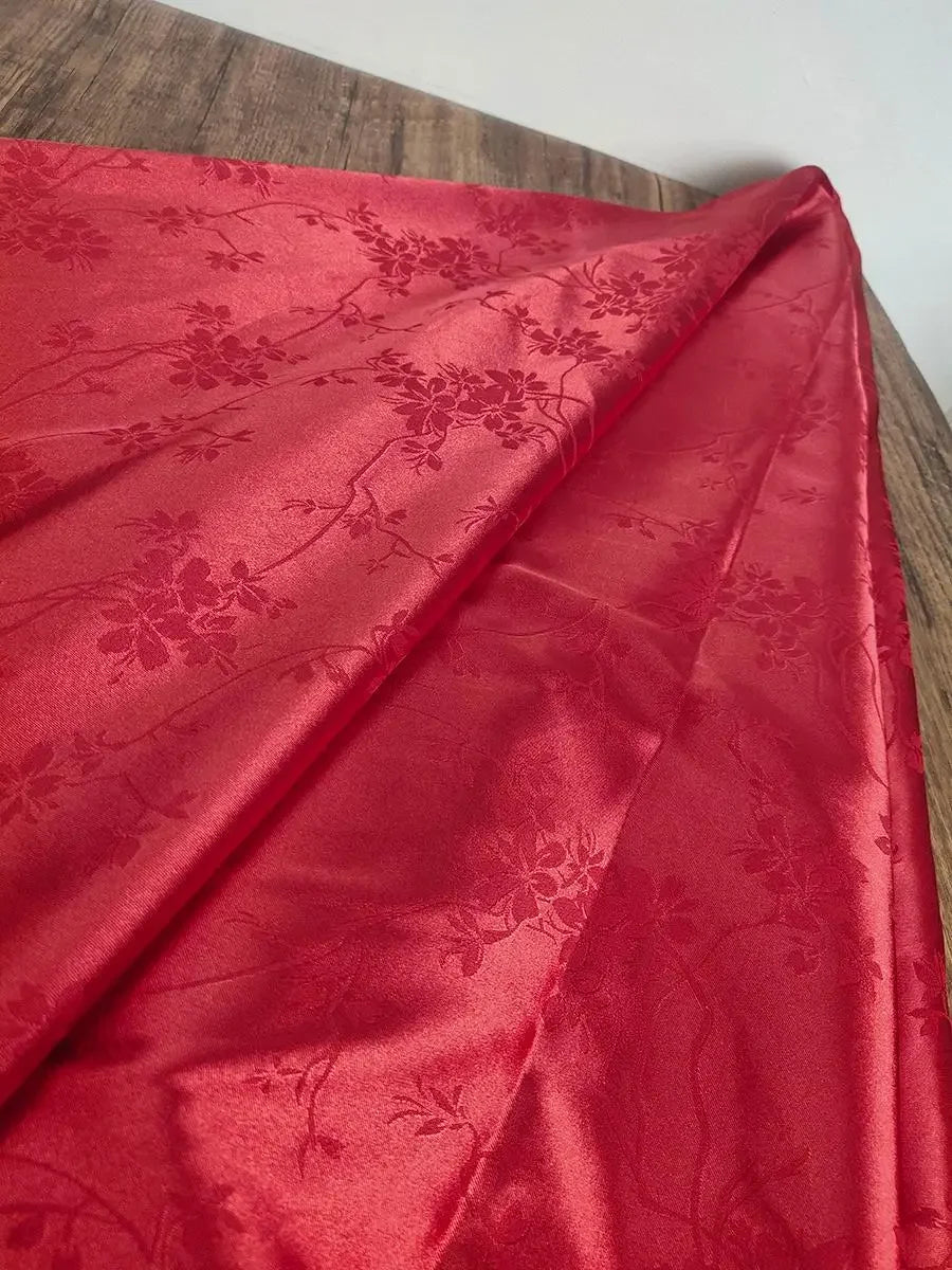 قماش أسيتات ساتان حرير جاكار - خامة فستان أنيقة 150 سم