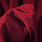 فستان سهرة بنمط النجوم من قماش مخملي ماسي لامع - مادة 140 سم