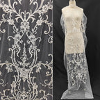 Vestido de novia, vestido de noche, accesorios qipao, hecho a mano con tela de encaje floral en el pecho blanco