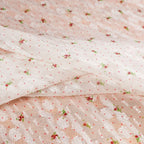 قماش شيفون أورجانزا جاكار دانتيل منقط وردي - مادة شفافة زهرية