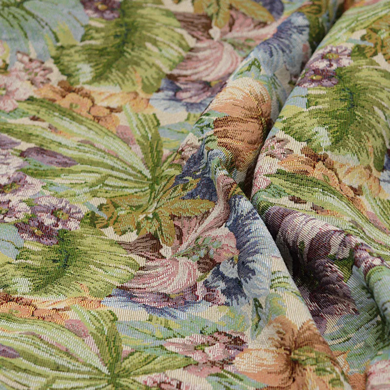 Flower Fairy Oil Painting Color Weaving Jacquard Floral Fabric Clothing Fabric Flower Fabric DIY Handmade Clothing Coat