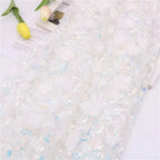 3D Sequin Petal Embroidered Mesh - Luxury Floral for Bridal & Stage - fabric photo 5