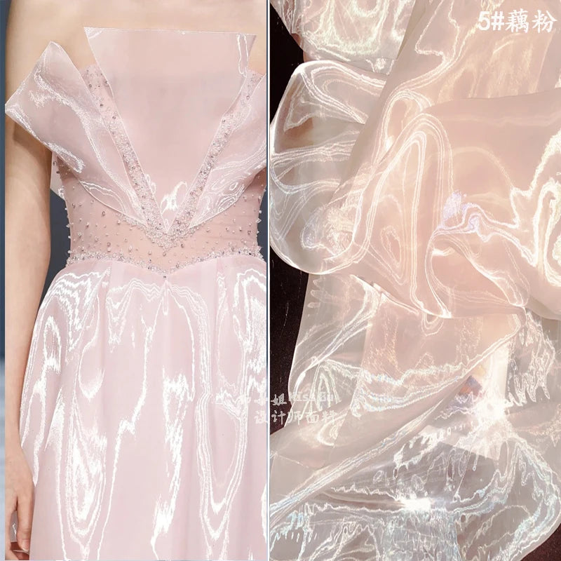 Vestido de hilo ligero de malla suave con agua líquida, tela Hanfu Super Fairy DIY, diseño de perspectiva de hilo fluido para boda