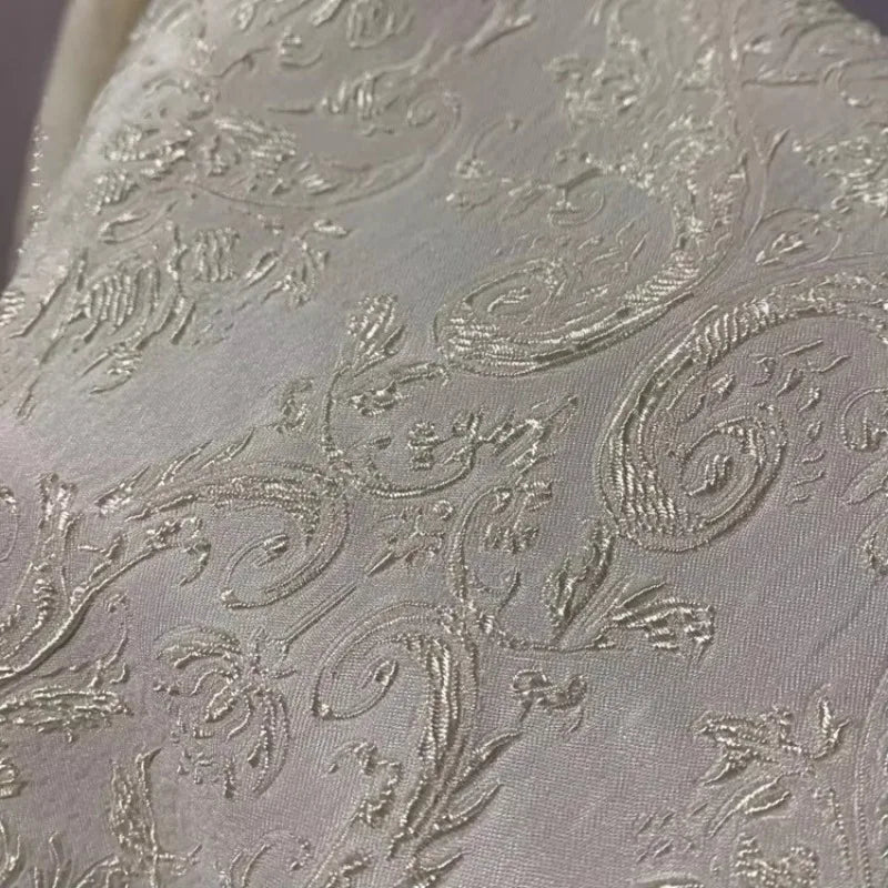 Off-White Vintage Palace Floral Jacquard - Glitter Thread Luxury Fabric - fabric photo 6