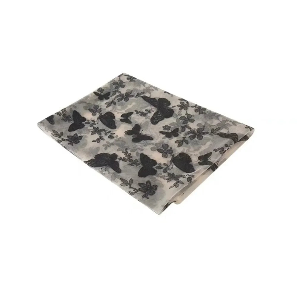 3D Butterfly Embroidered Mesh - Elastic Dress & Skirt Fabric