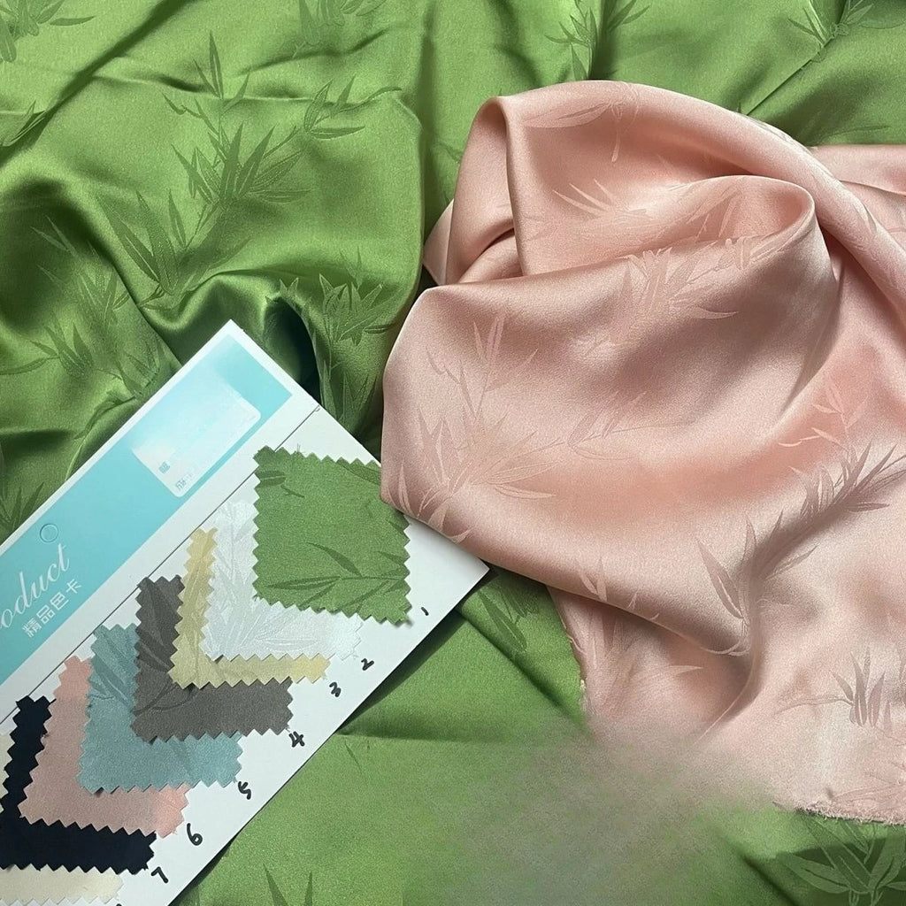 Matte Ice Silk Jacquard Fabric - Soft for Wedding Dress & Designer Wear