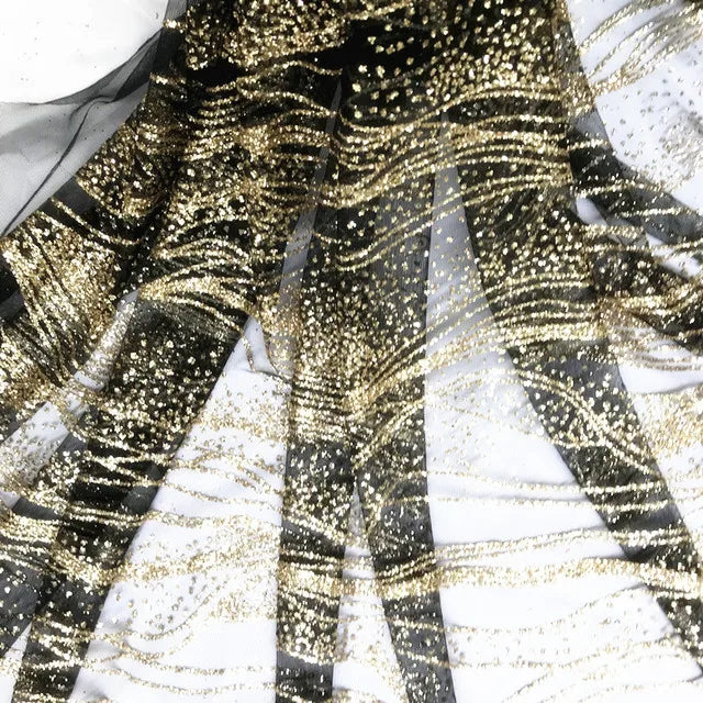 Luxury Water Ripple Sequin Tulle Fabric, Perfect for Wedding Gowns, Performance Costumes, and Children's Handmade Designs