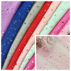 Tela de malla suave de gasa de estrellas y lunas para coser vestidos de novia, vestidos de muñecas, decoración de bodas, accesorios para el cabello, tela decorativa DIY