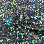 Tela elástica de terciopelo con lentejuelas y bordado tridimensional para costura de vestidos de noche y ropa.