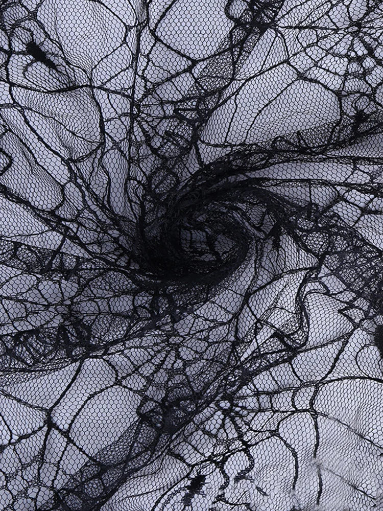 قناع عيد الميلاد من نسيج شبكي ناعم من العنكبوت الأسود، غطاء رأس شبكي، قبعة، مادة للملابس والأزياء وتصميم الأزياء