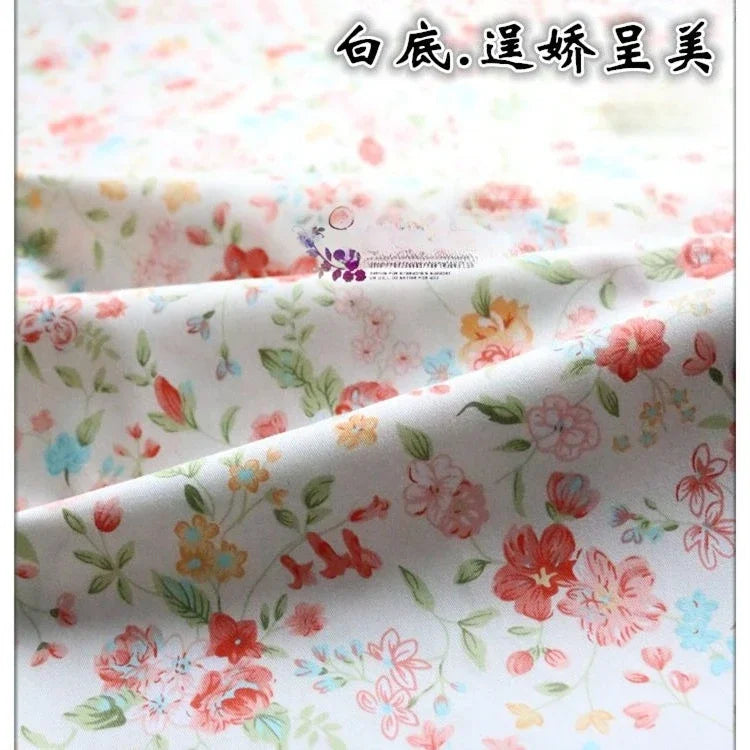 Tela de sarga de algodón puro con estampado floral, suave, totalmente de algodón, para ropa de cama, pijamas, pantalones, cortinas y proyectos de bricolaje para bebés.
