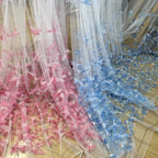 Luxury Butterfly Beaded Mesh Lace Fabric Sparkling Rhinestone Tulle Material For Bridal Gown Performance Outfit Creative DIY