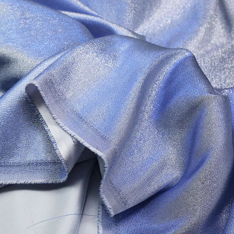 Colorful gradient sparkling satin fabric handmade DIY doll clothes stage costumes background designer fabrics for sewing