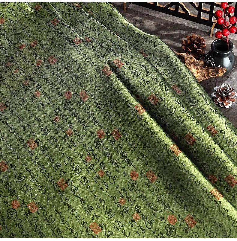 قماش ساتان بروكيد فاخر - مادة تصميم خط مطرز