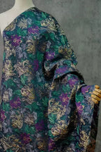 Pink Purple Relief Gold Thread Floral Jacquard - Dress Vest Skirt Formal Fabric