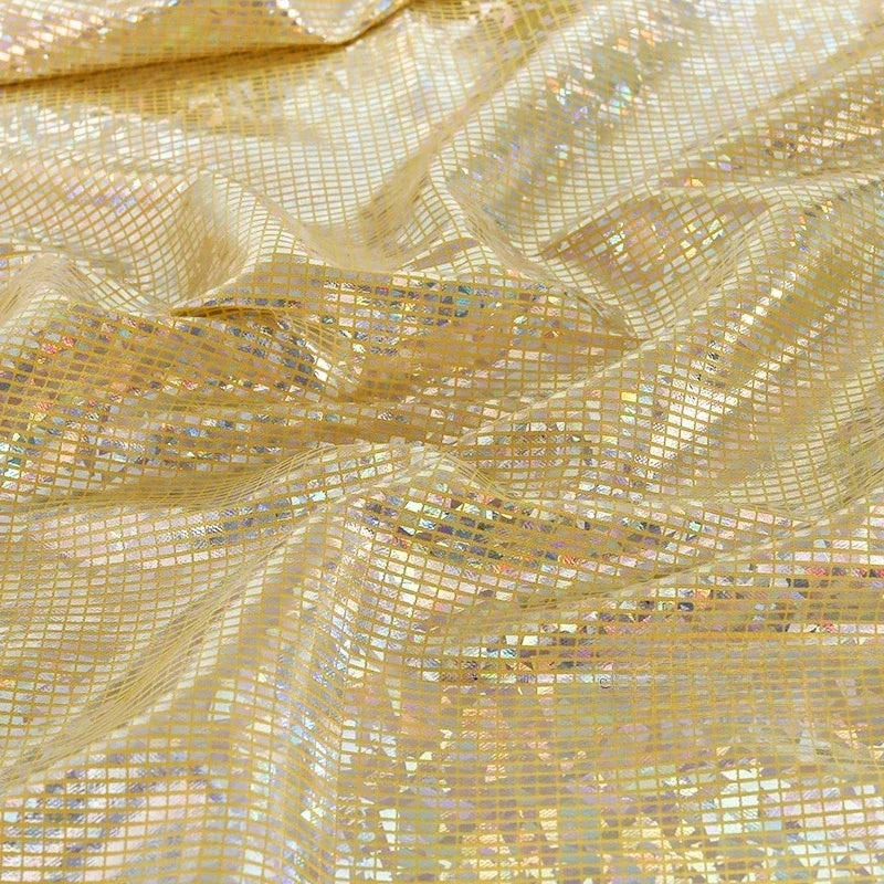 Laser Iridescent Shiny Hot Stamping Block Fabric Sewing Stage Performance Costumes Background Decoration Designer Fabric