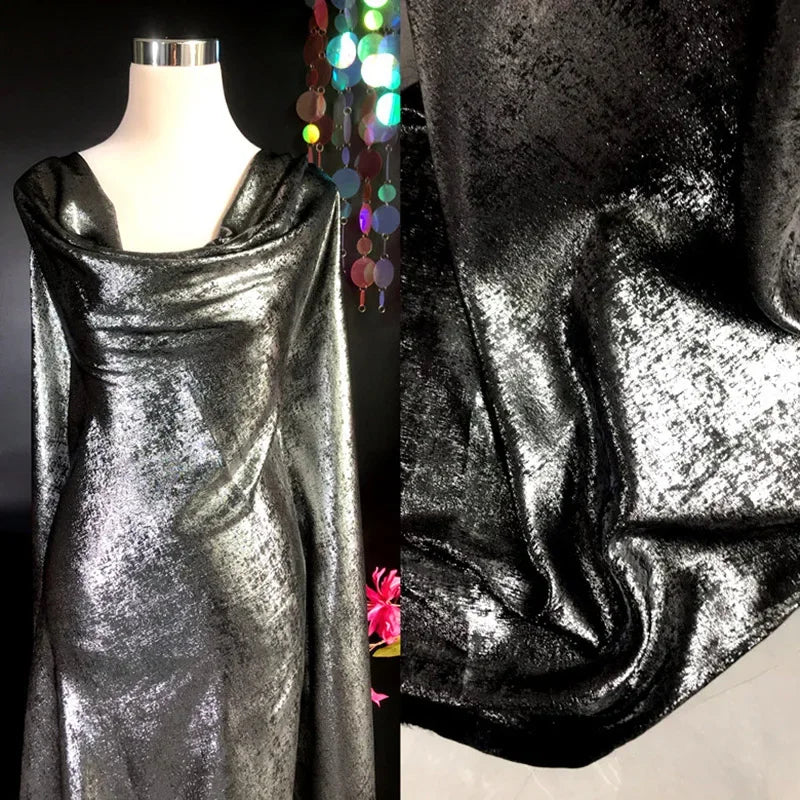Soft Metallic Hot Stamping Fabric - Shimmer for Evening Gown & Stage Costume