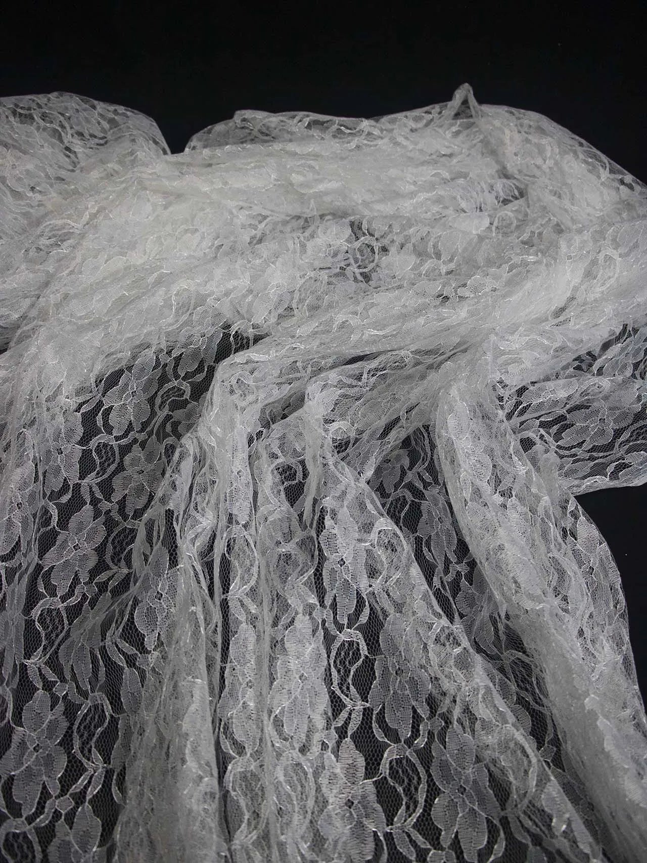 قماش دانتيل شبكي أبيض ناعم جديد لتصوير حفلات الزفاف، مفرش طاولة، ملابس أريكة، قماش ستائر