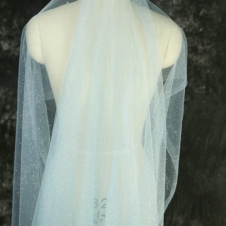 Shiny Silver Gold Spray Headscarf Fine Powder Mesh Fabric for Wedding Dress Photography Background Yarn