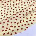 Strawberry Print Bubble Fabric - Opaque Cotton-Like Material
