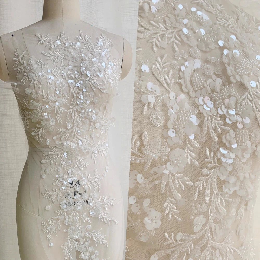 إكسسوارات الزفاف من الدانتيل الأبيض الحليبي مع خرز الأظافر والزهور والدانتيل كبير الحجم وإكسسوارات مصممة من الزهور