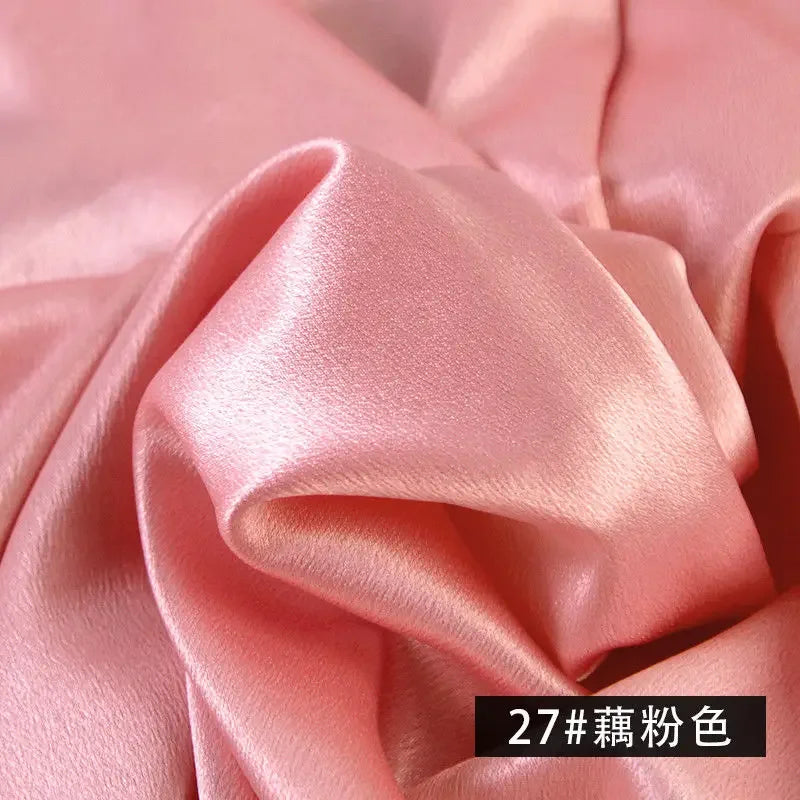 قماش ساتان كريستالي سميك لامع - مادة ستارة فستان بلون واحد