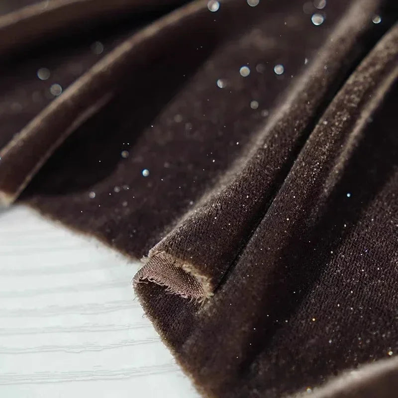 قماش مخملي حريري لامع مرصع بالنجوم - مادة ناعمة لامعة متألقة