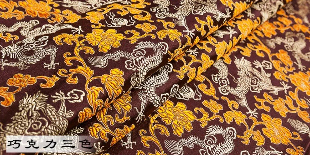 Lujosa tela de brocado jacquard con diseño de dragón, con motivos regio, material de primera calidad, para vestidos, chalecos y abrigos, confección artesanal, diseño tradicional, textil.