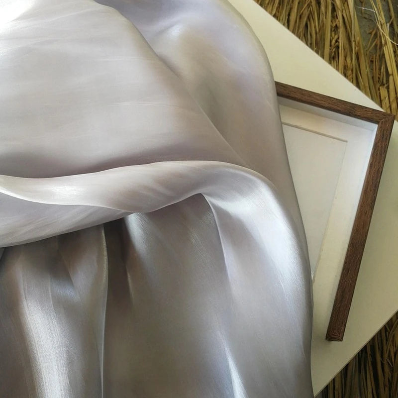 Soft and Shiny Metallic Cool Breeze Satin with Texture Suitable for Wedding Dresses Formal Gowns Designer Clothing Fabrics