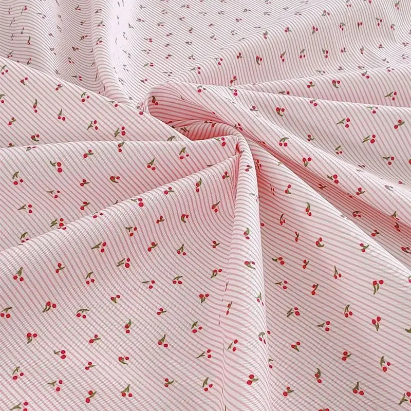 Tela de sarga de algodón puro con estampado floral, suave, totalmente de algodón, para ropa de cama, pijamas, pantalones, cortinas y proyectos de bricolaje para bebés.