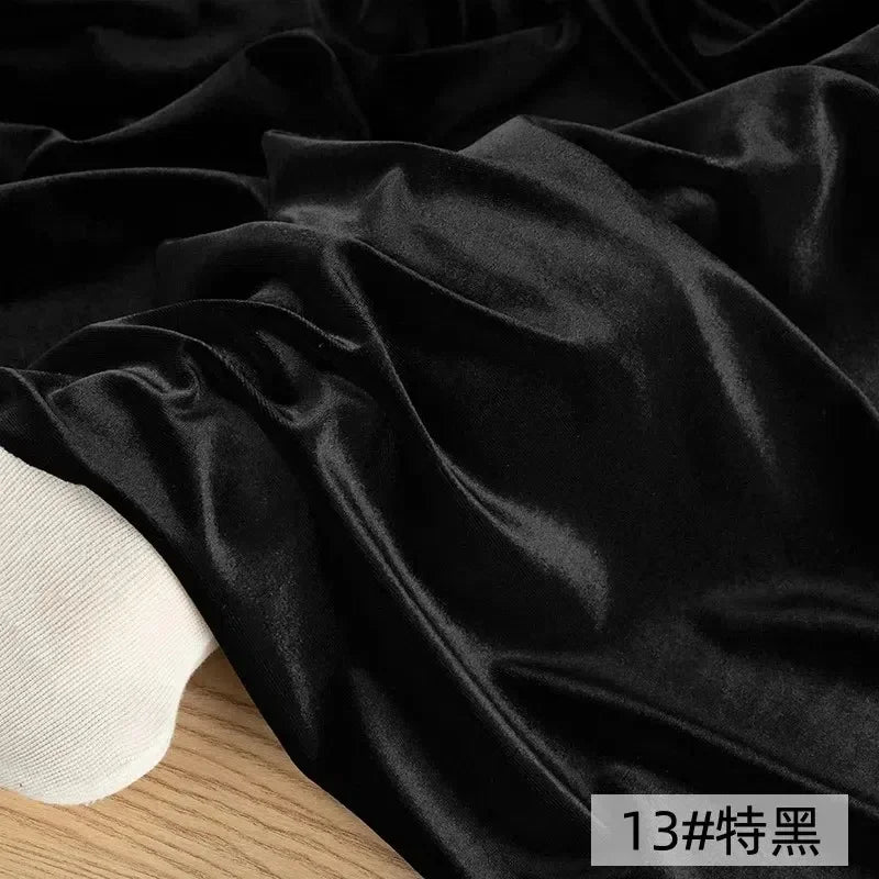 Solid Velvet Fabric - Glossy Four-Sided Elastic Material 160cm
